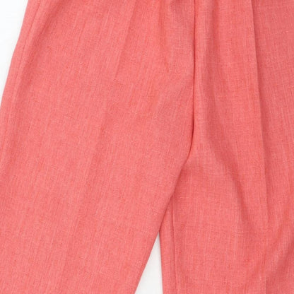 Classic Womens Pink Polyester Trousers Size 12 L20 in Regular