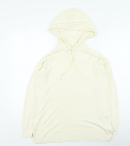 Marks and Spencer Womens Beige Acrylic Pullover Hoodie Size S
