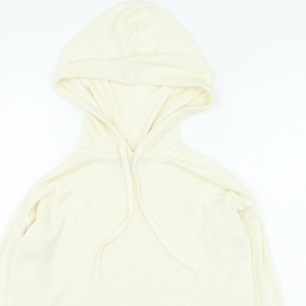 Marks and Spencer Womens Beige Acrylic Pullover Hoodie Size S
