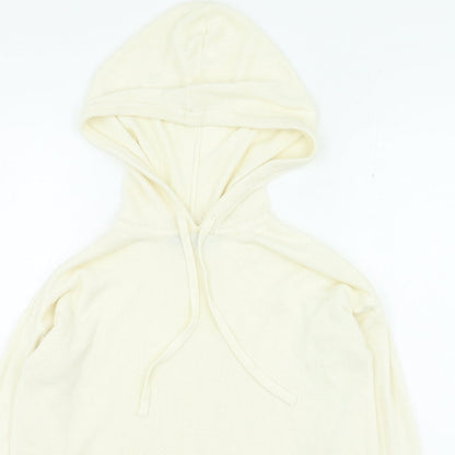 Marks and Spencer Womens Beige Acrylic Pullover Hoodie Size S
