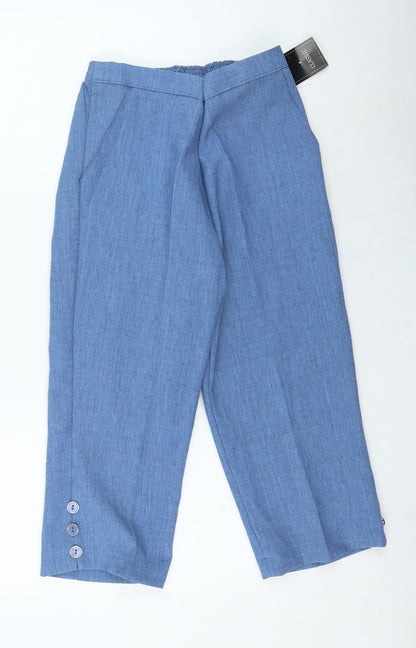 Classic Womens Blue Polyester Trousers Size 12 L20 in Regular