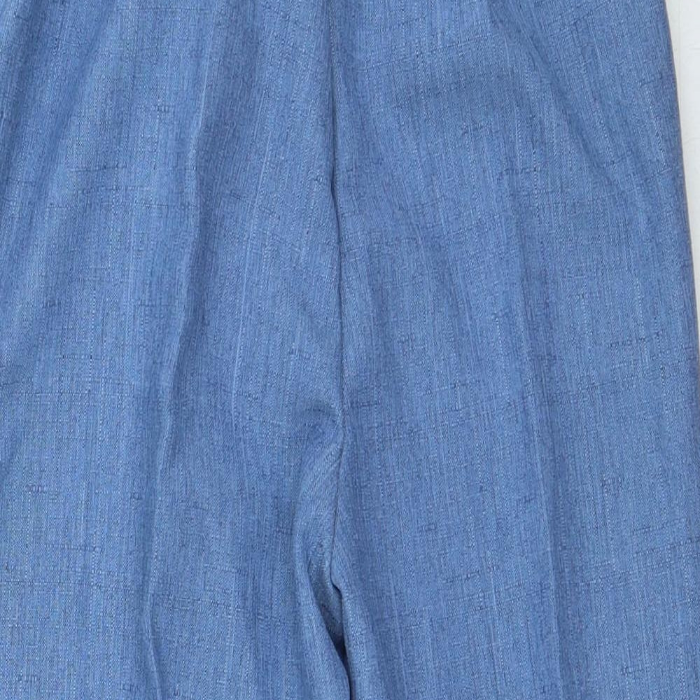 Classic Womens Blue Polyester Trousers Size 12 L20 in Regular