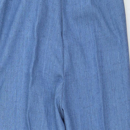 Classic Womens Blue Polyester Trousers Size 12 L20 in Regular