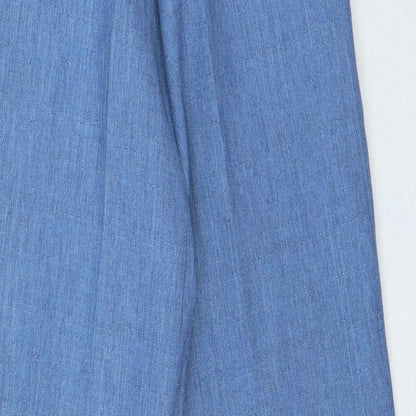 Classic Womens Blue Polyester Trousers Size 12 L20 in Regular