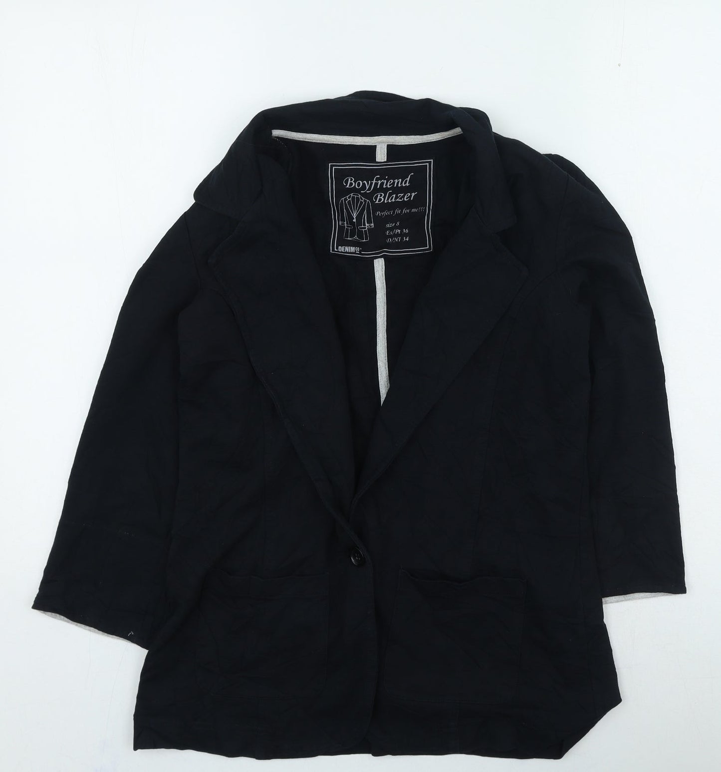 Denim & Co. Womens Blue Jacket Size 8