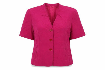 Womens UK Size 8 Country Casuals Pink Basic Button-Up