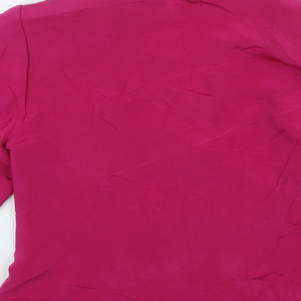 Womens UK Size 8 Country Casuals Pink Basic Button-Up