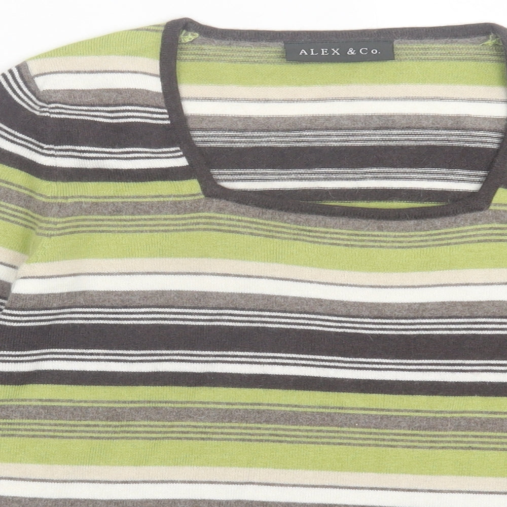 Womens UK Size 10 Alex&Co Green Basic T-Shirt