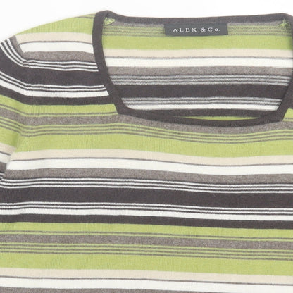 Womens UK Size 10 Alex&Co Green Basic T-Shirt