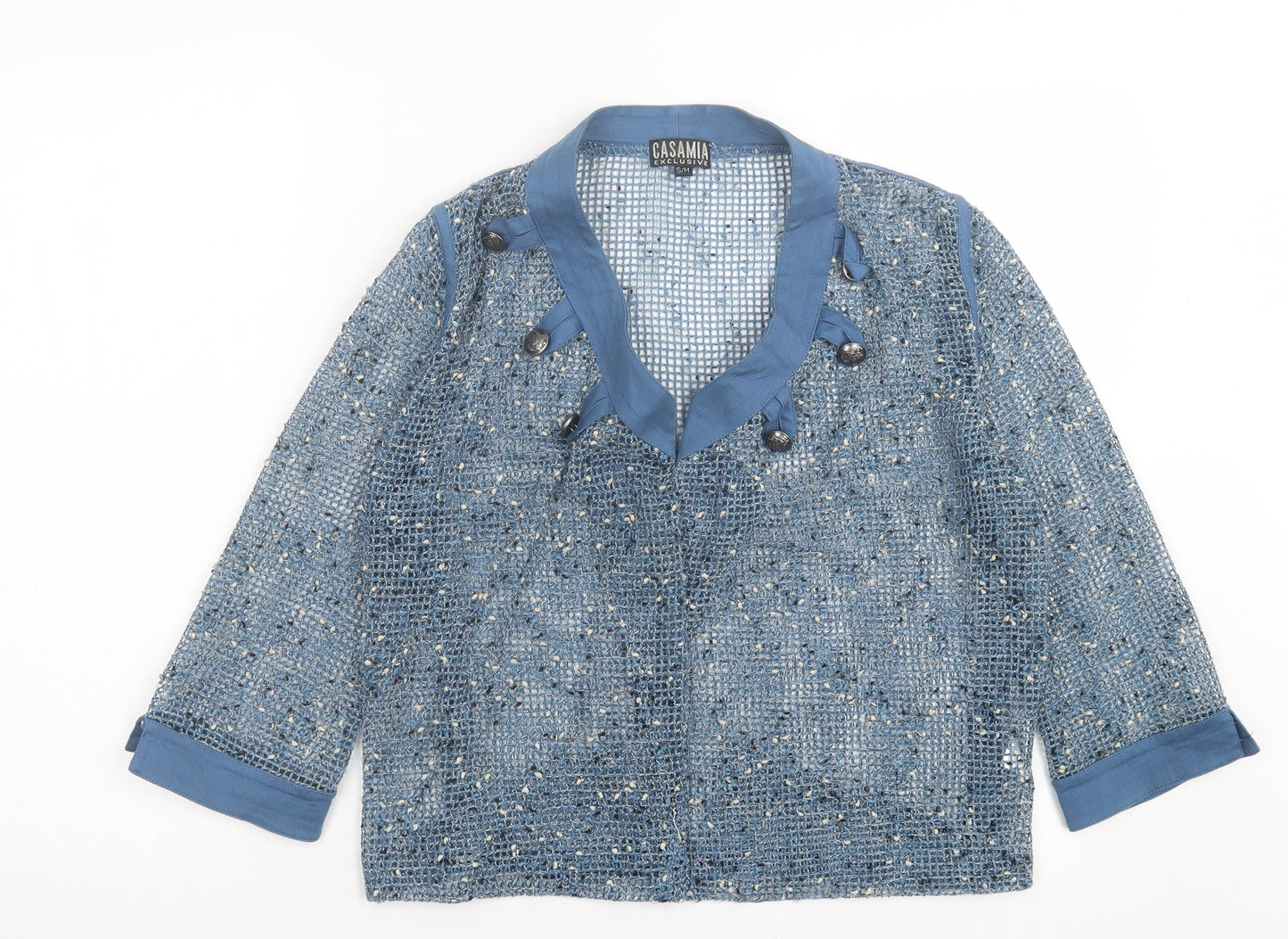 Womens UK Size S Casamia Blue Cardigan Jumper