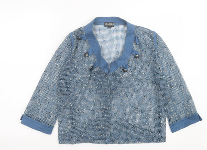Womens UK Size S Casamia Blue Cardigan Jumper