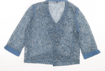 Womens UK Size S Casamia Blue Cardigan Jumper