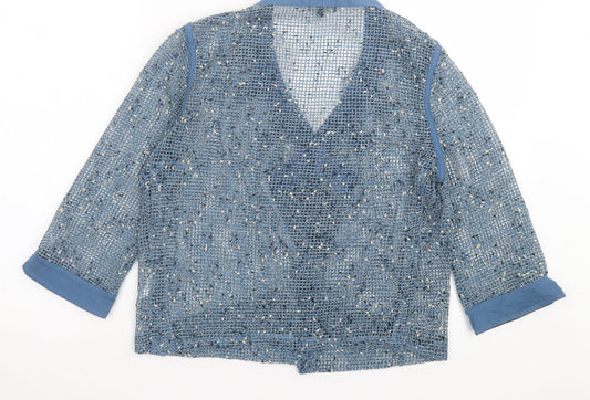 Womens UK Size S Casamia Blue Cardigan Jumper