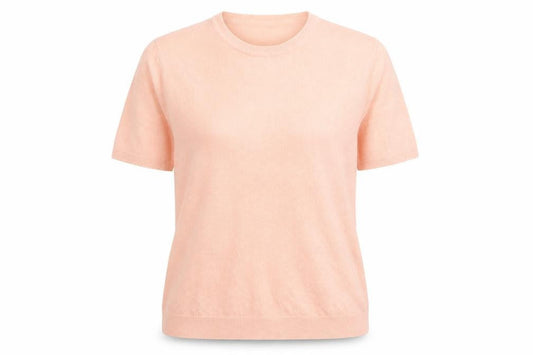 Bonmarché Womens Pink Acrylic Basic T-Shirt Size 18 Crew Neck