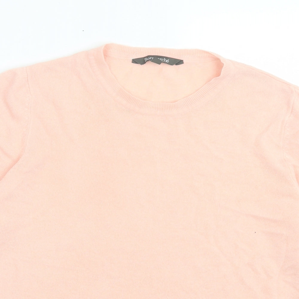 Womens UK Size 18 bonmarch Pink Basic T-Shirt