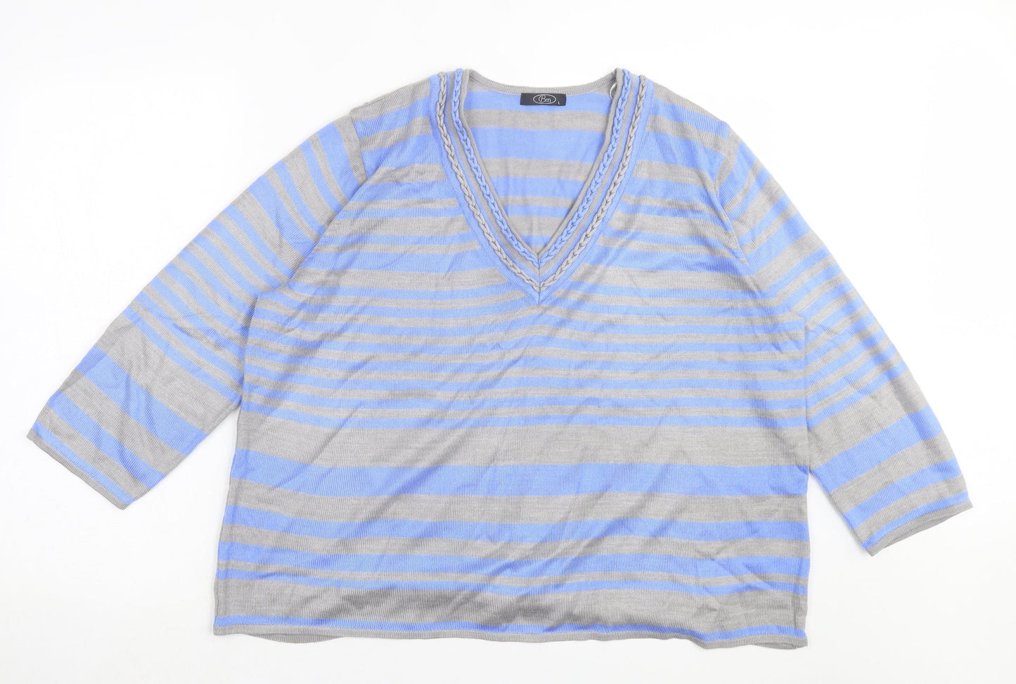 Womens UK Size L bonmarch Blue Pullover Jumper