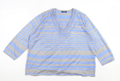 Womens UK Size L bonmarch Blue Pullover Jumper