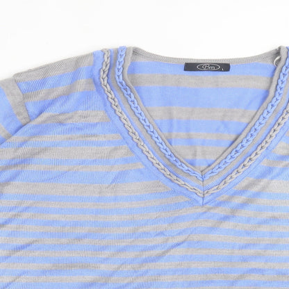 Womens UK Size L bonmarch Blue Pullover Jumper
