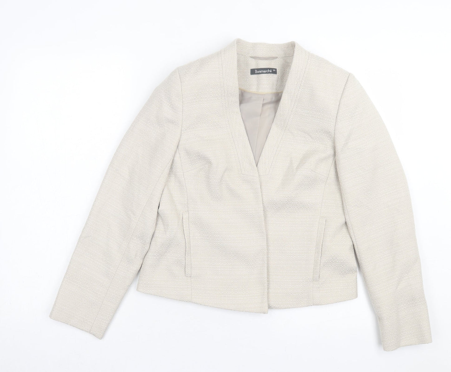 Womens UK Size 10 bonmarch Beige Jacket