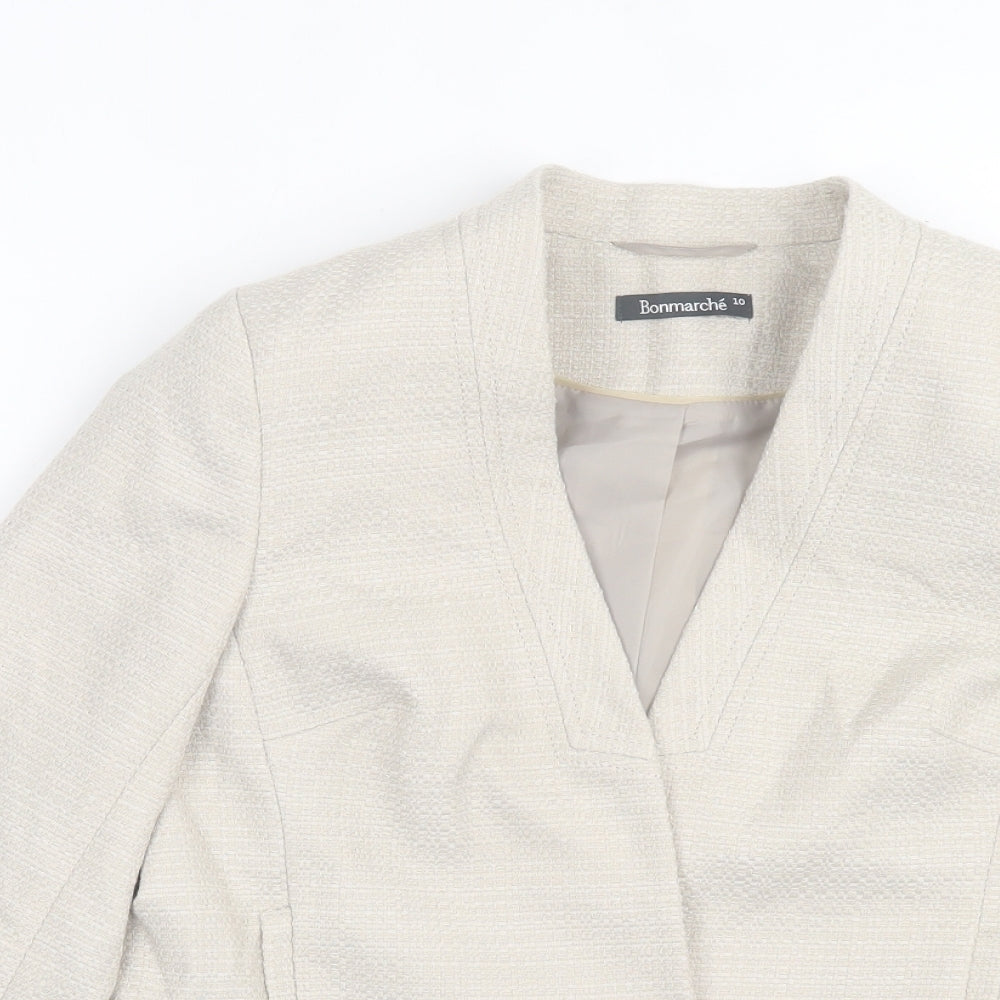 Womens UK Size 10 bonmarch Beige Jacket