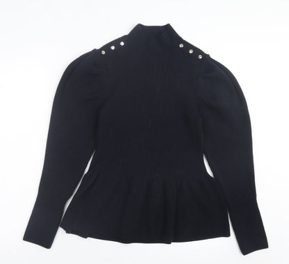 Womens UK Size 12 River Island Black Tunic Jumper