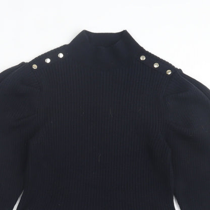 Womens UK Size 12 River Island Black Tunic Jumper