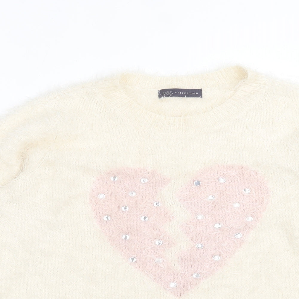 Womens UK Size 18 Marks and Spencer Ivory Pullover Jumper
