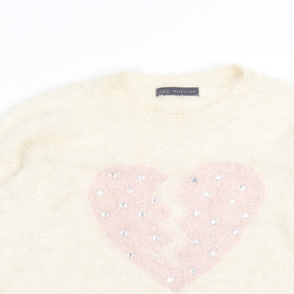 Womens UK Size 18 Marks and Spencer Ivory Pullover Jumper