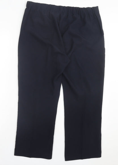 Bonmarché Womens Blue Polyester Trousers Size 14 L25 in Regular