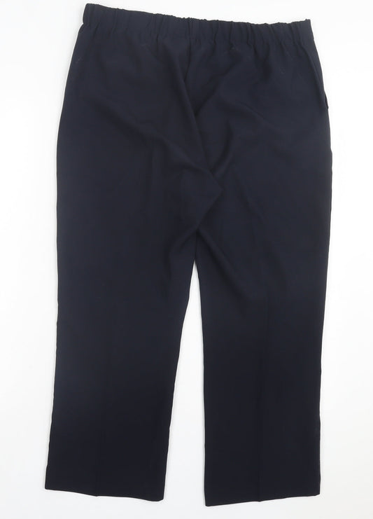 Bonmarché Womens Blue Polyester Trousers Size 14 L25 in Regular