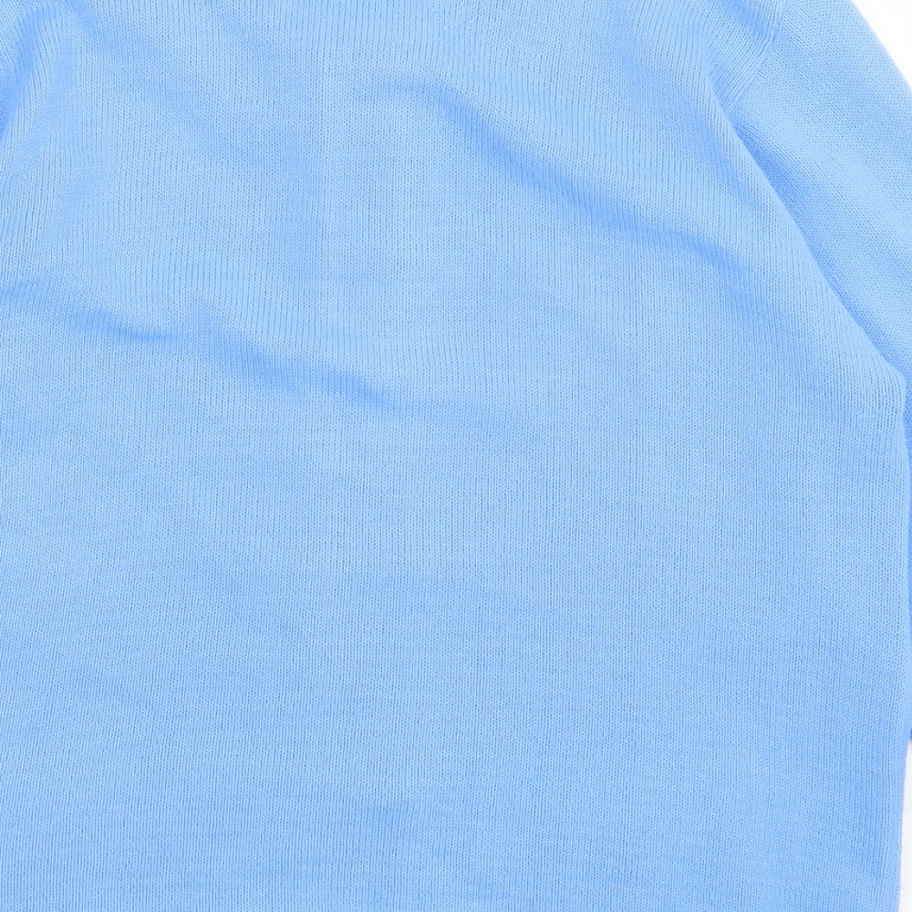 Journey Womens Blue Collared Acrylic Cardigan Jumper Size S