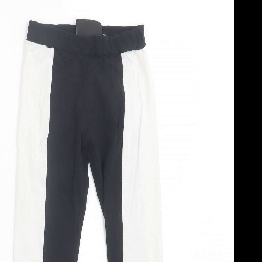HERSEY Girls White Paisley Cotton Capri Trousers Size 8-9 Years Regular Pullover