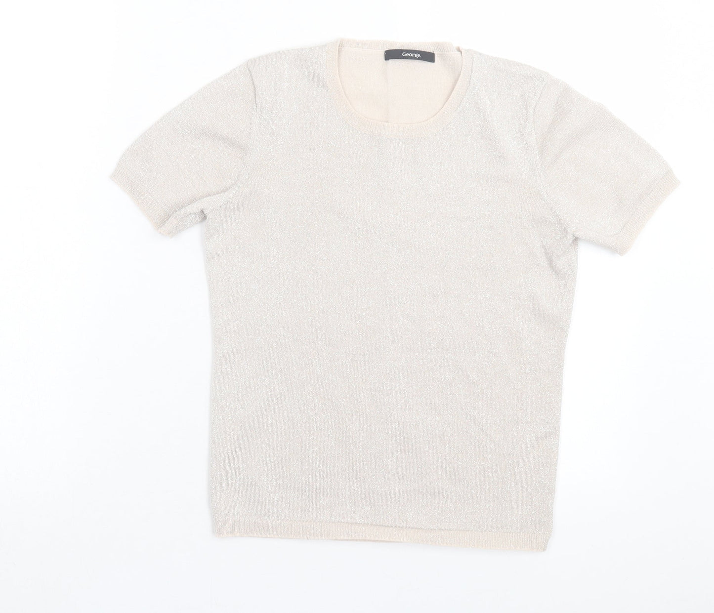 George Womens Pink Viscose Basic T-Shirt Size 8 Crew Neck