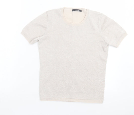 George Womens Pink Viscose Basic T-Shirt Size 8 Crew Neck