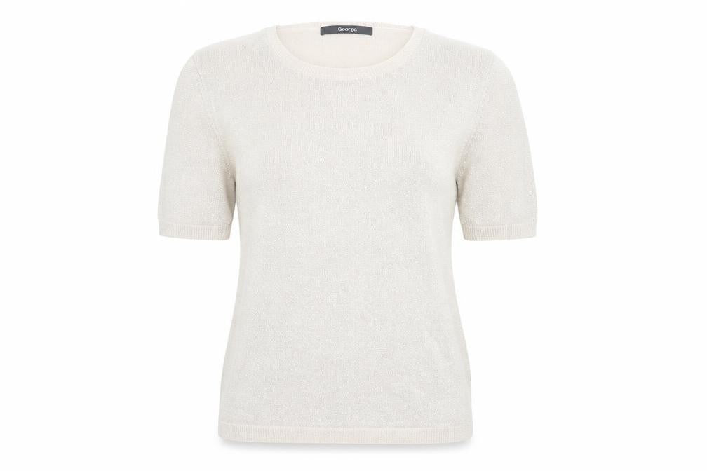 Womens UK Size 8 George Pink Basic T-Shirt