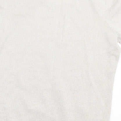 George Womens Pink Viscose Basic T-Shirt Size 8 Crew Neck