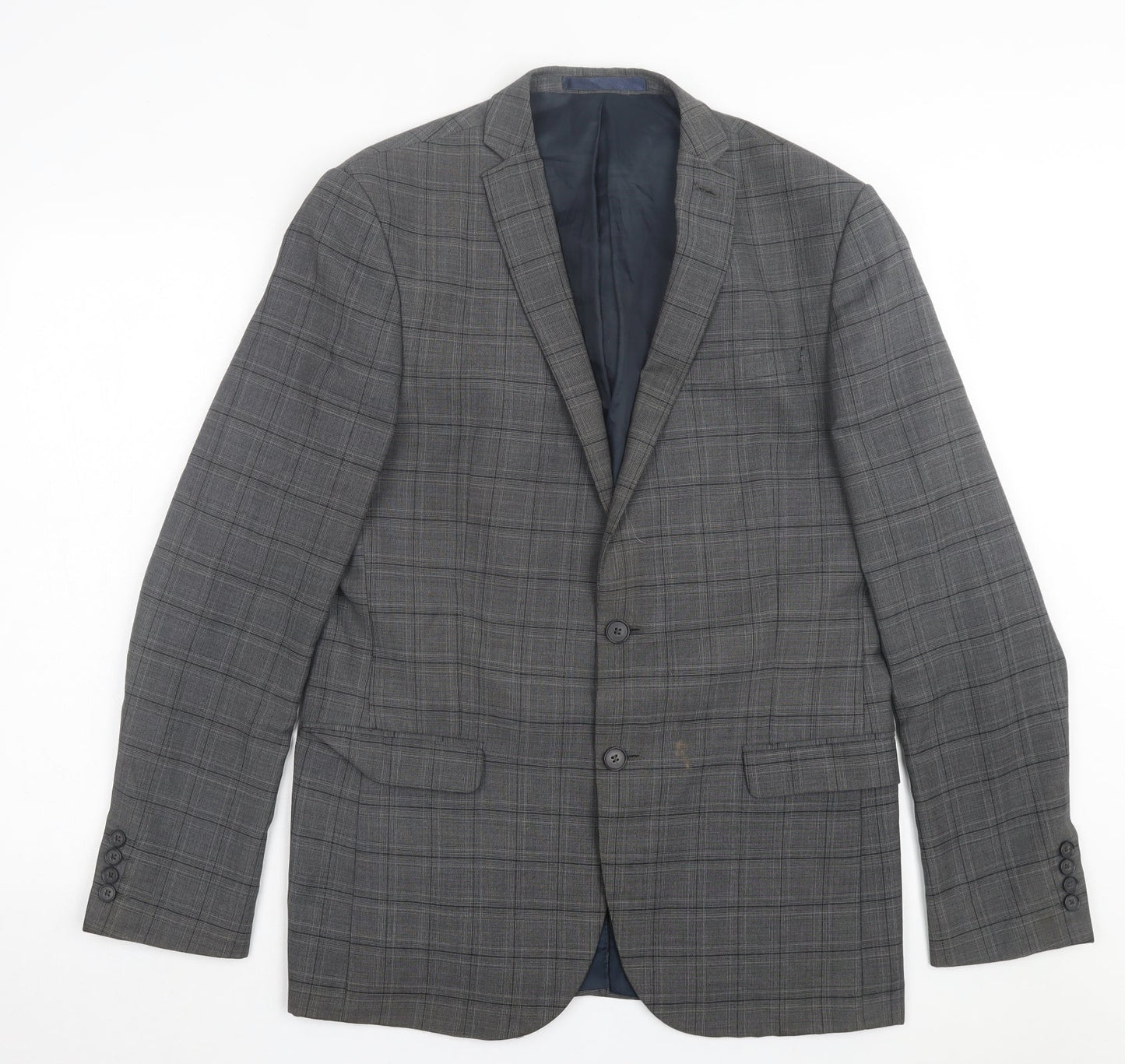Red Herring Mens Grey Plaid Wool Jacket Suit Jacket Size 40