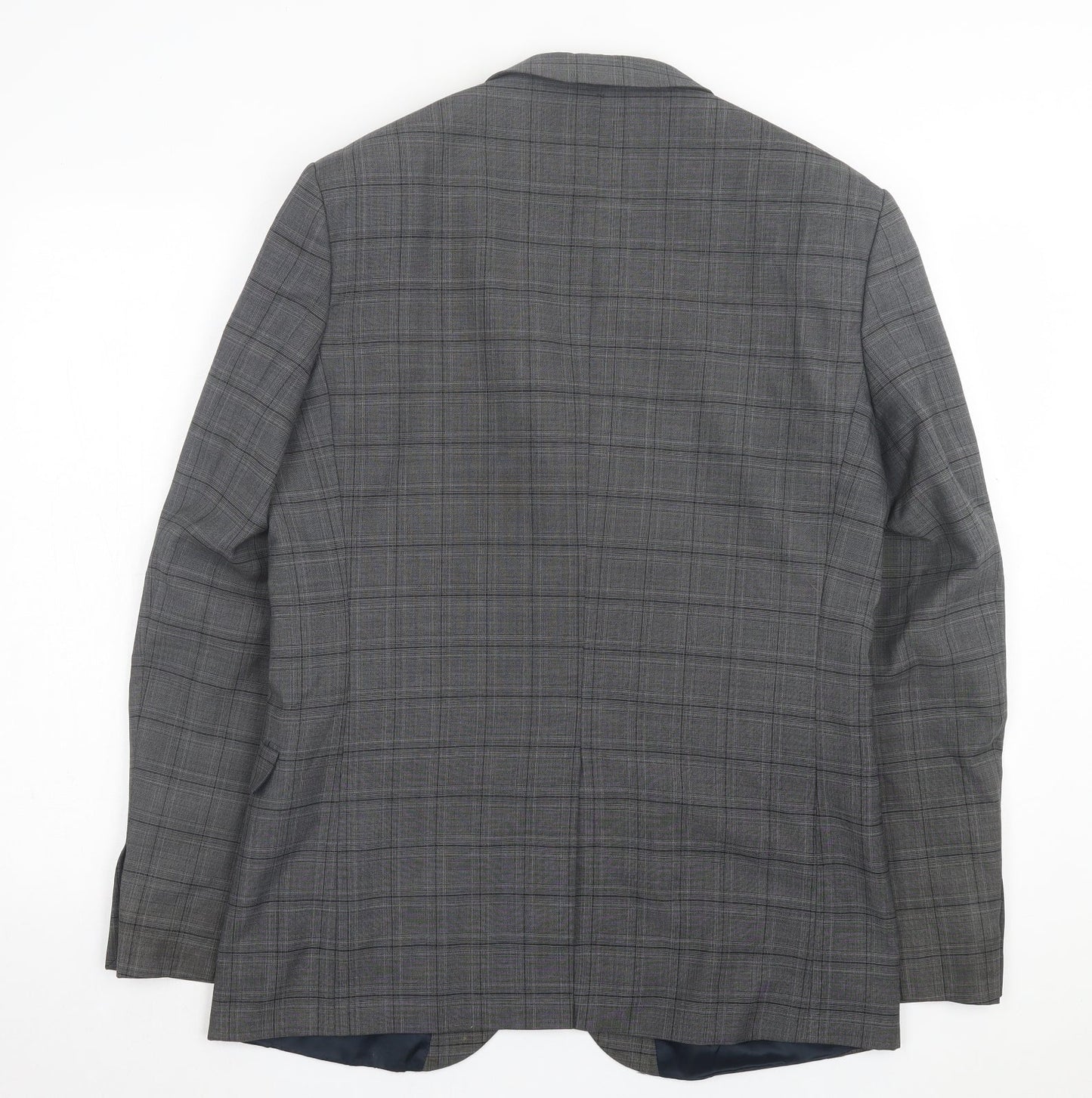 Red Herring Mens Grey Plaid Wool Jacket Suit Jacket Size 40