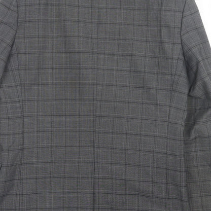 Red Herring Mens Grey Plaid Wool Jacket Suit Jacket Size 40