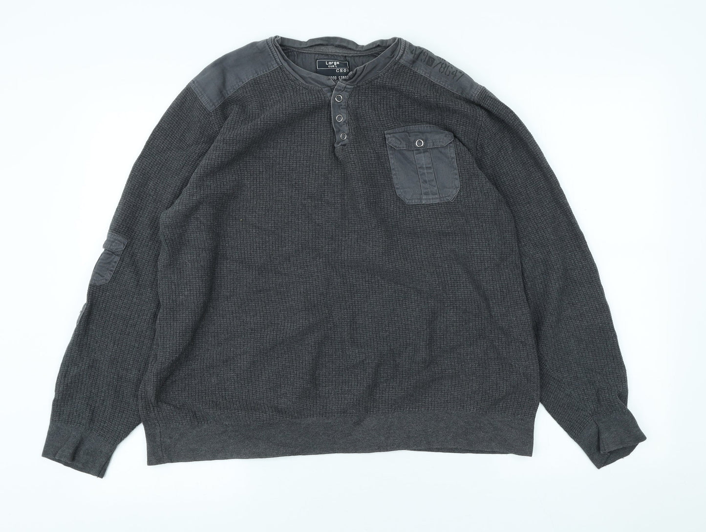Mens UK Size L Cedar Wood State Grey Pullover Sweatshirt