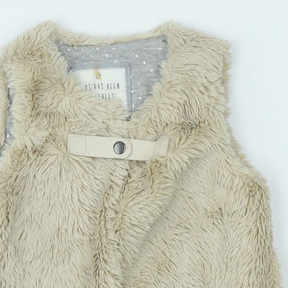 Preworn Girls Brown Gilet Jacket Size 12-18 Months