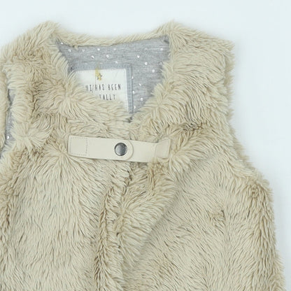 Preworn Girls Brown Gilet Jacket Size 12-18 Months