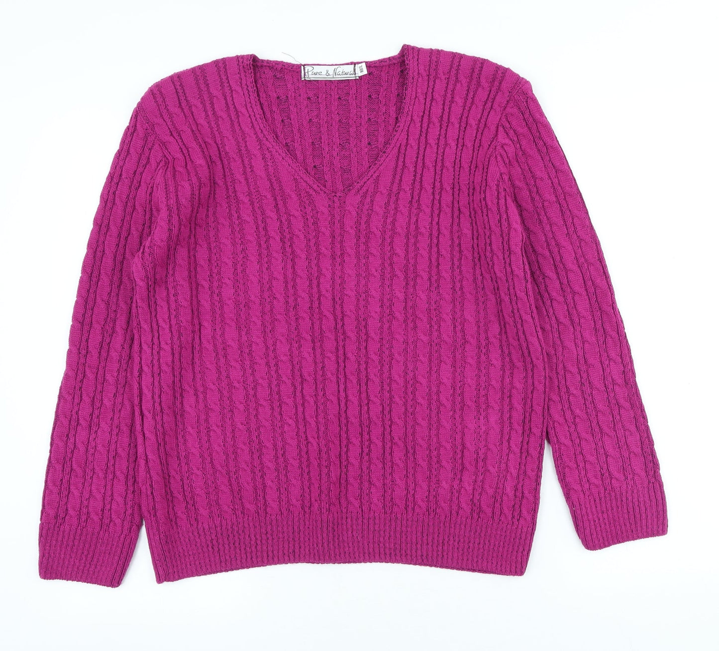 Womens UK Size M Pure & Natural Purple Pullover Jumper