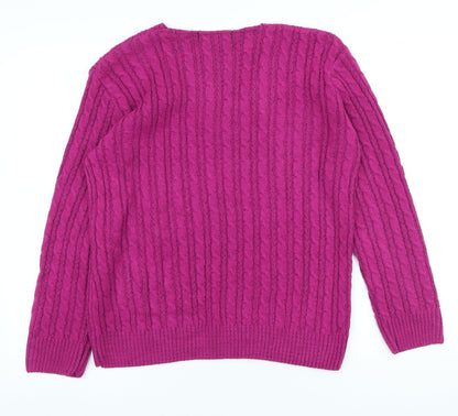 Womens UK Size M Pure & Natural Purple Pullover Jumper