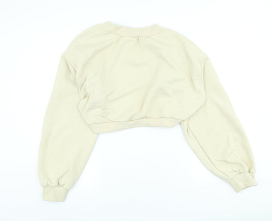 Womens UK Size L Dazy Beige Cardigan Jumper