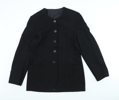 Marks and Spencer Womens Black Wool Jacket Blazer Size 10
