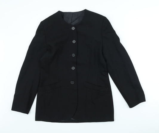 Marks and Spencer Womens Black Wool Jacket Blazer Size 10