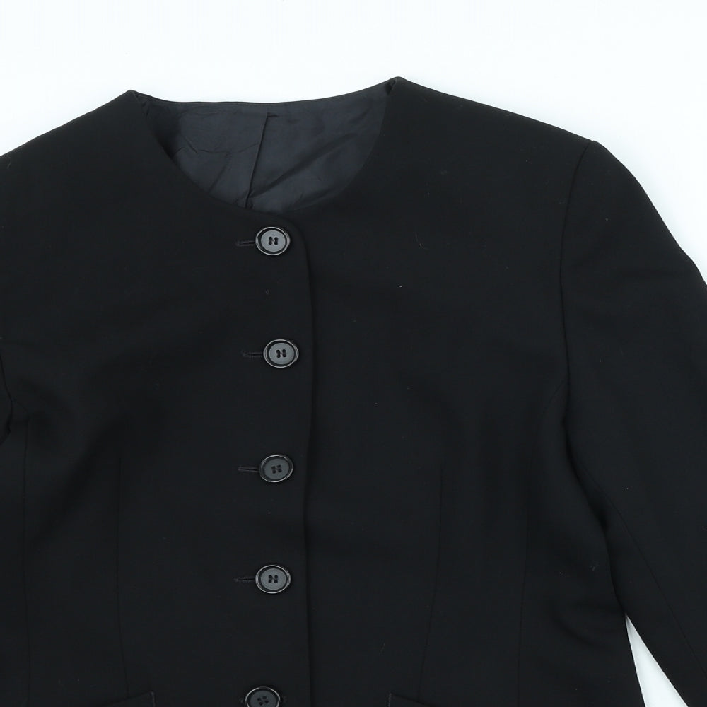 Marks and Spencer Womens Black Wool Jacket Blazer Size 10