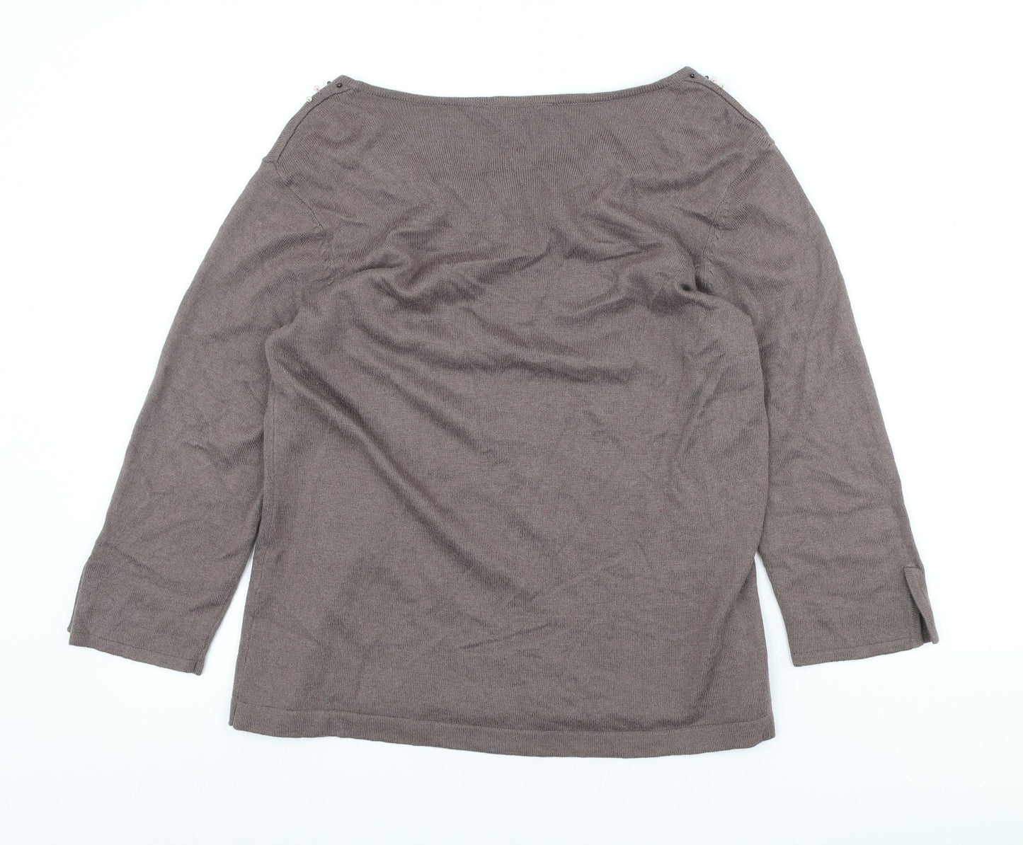 George Womens Brown Scoop Neck Acrylic Pullover Jumper Size M