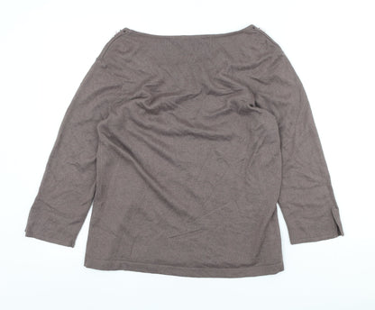 George Womens Brown Scoop Neck Acrylic Pullover Jumper Size M